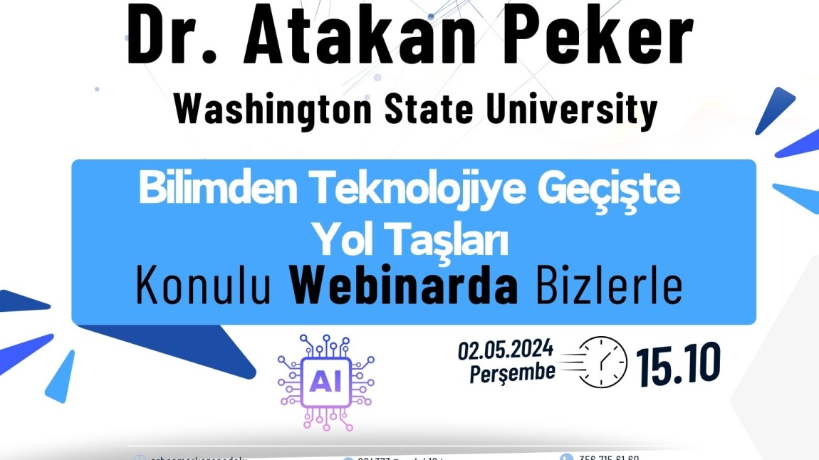 Liselerde Bilim Uygulamaları Projesi Kapsamında Dr. Atakan PEKER Söyleşimiz